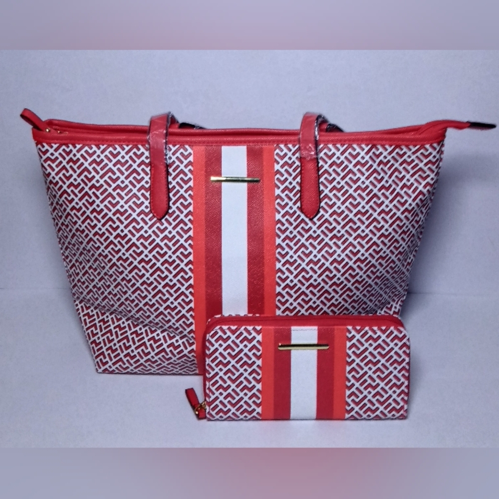 Red and white Bag set